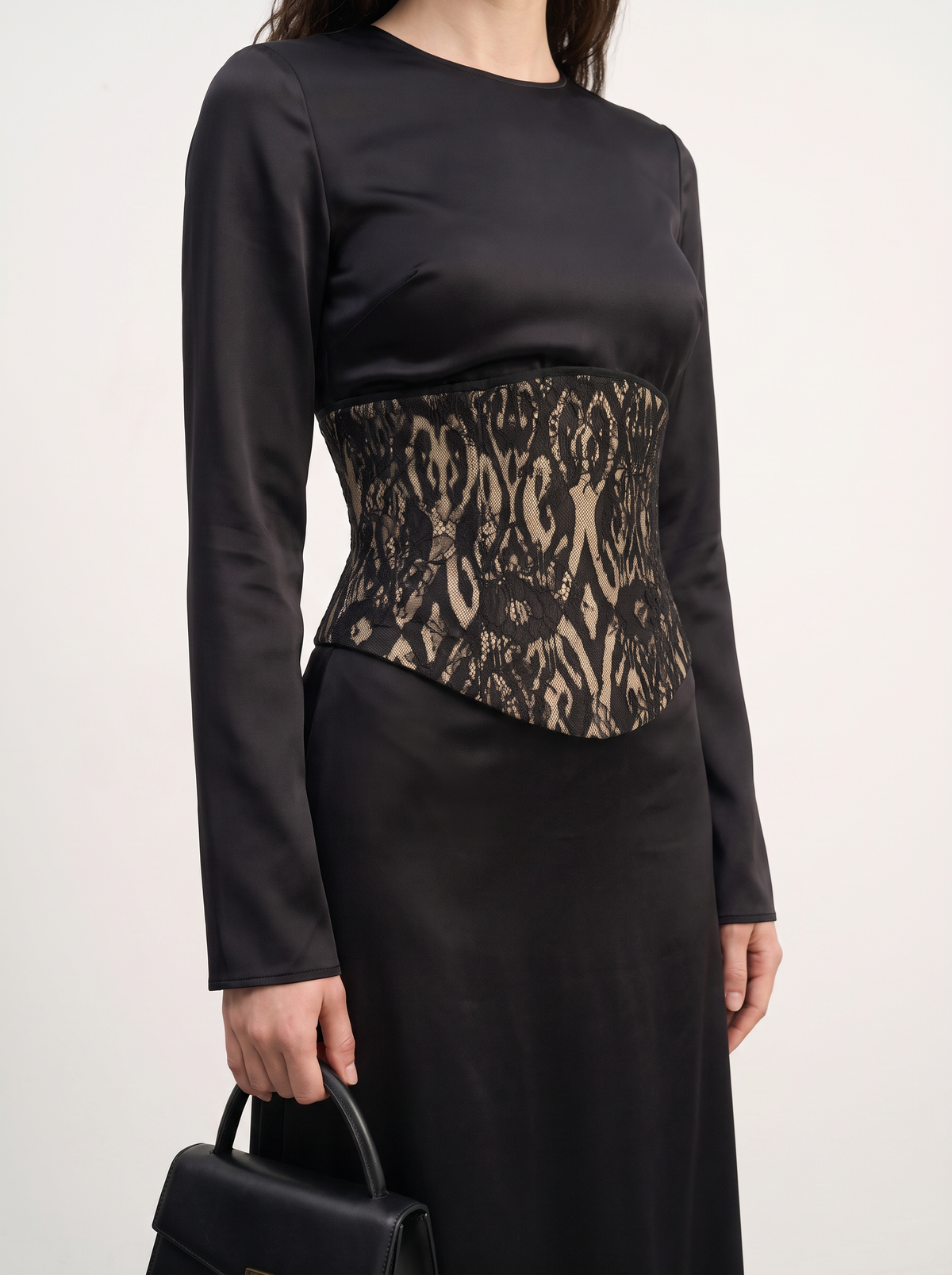 Sadri Couture Marvorid Reversible Ikat Corset Belt, back view.