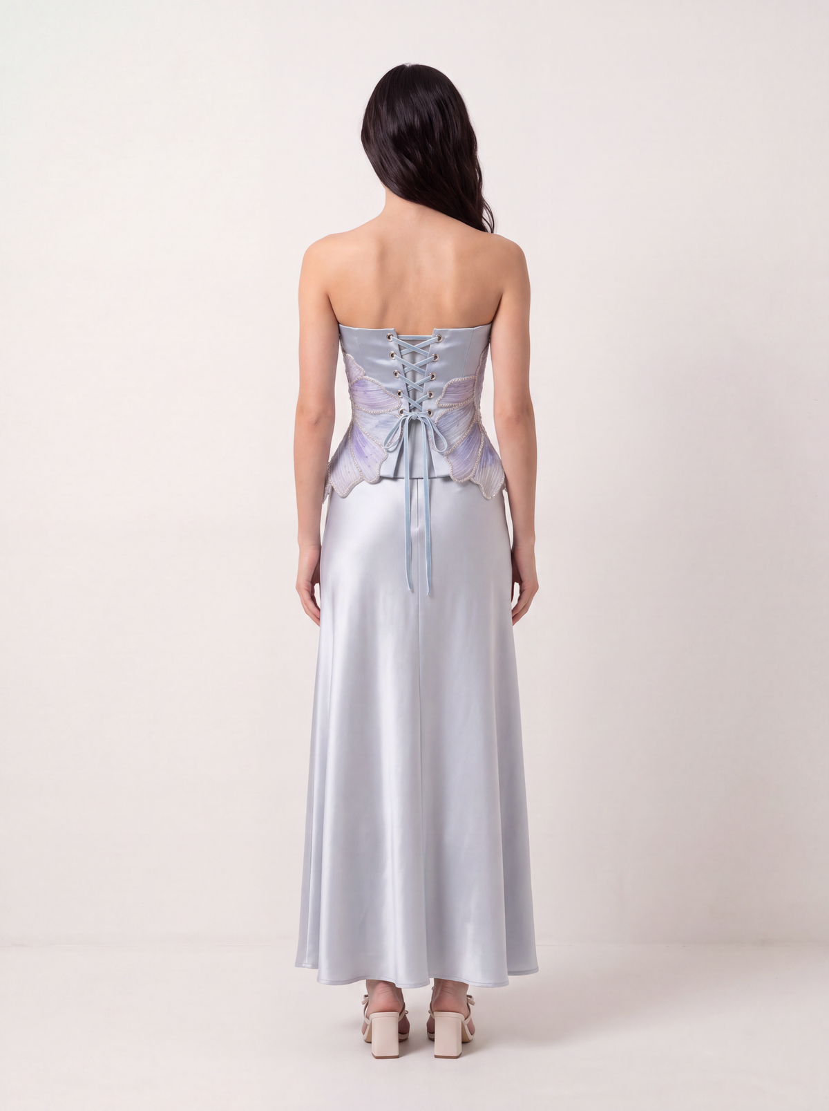 Sadri Couture Celeste Embellished Corset with hand-finished embellishment, close-up of construction detail.