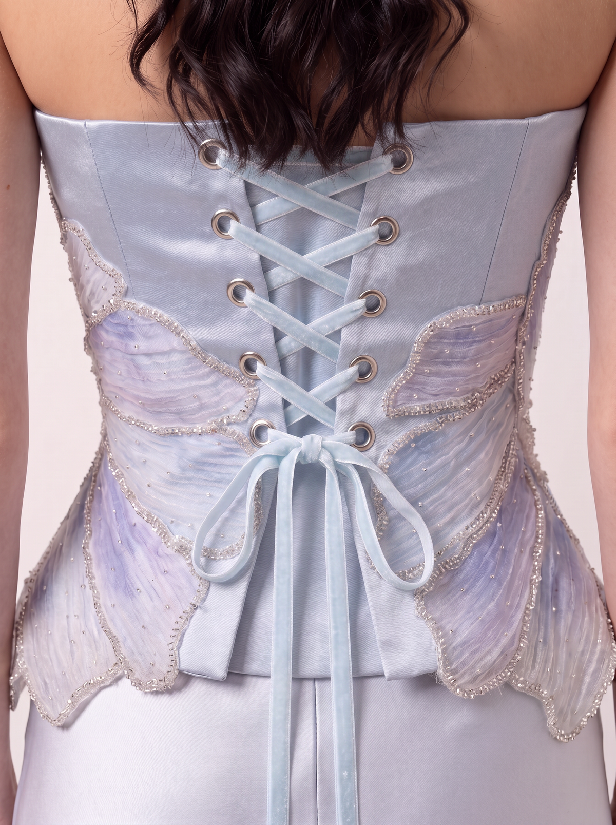 Sadri Couture Celeste Embellished Corset with hand-finished embellishment, styled lifestyle photo.