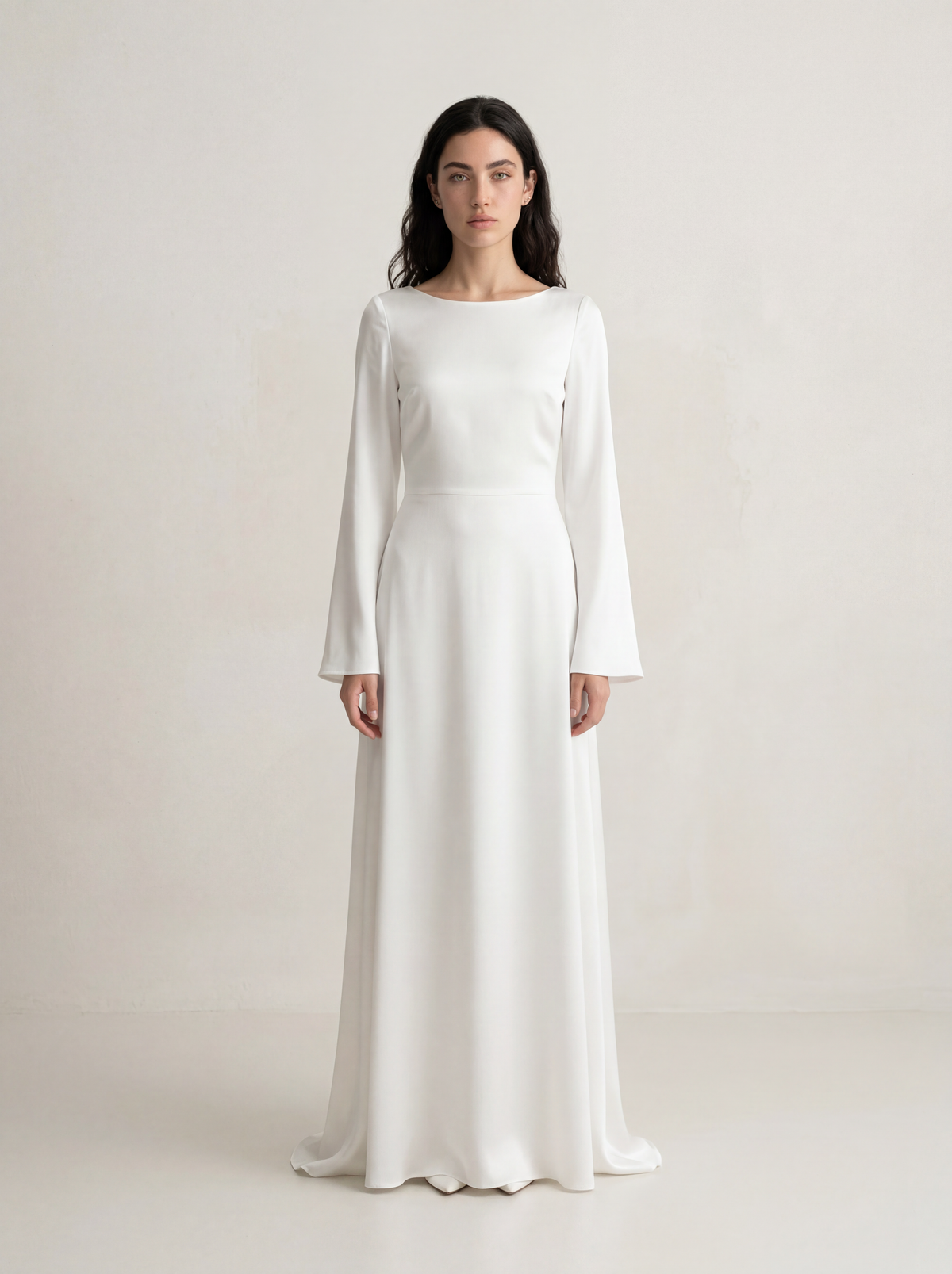 Sadri Couture Infinite Dress, a fluid crepe-back satin maxi dress.