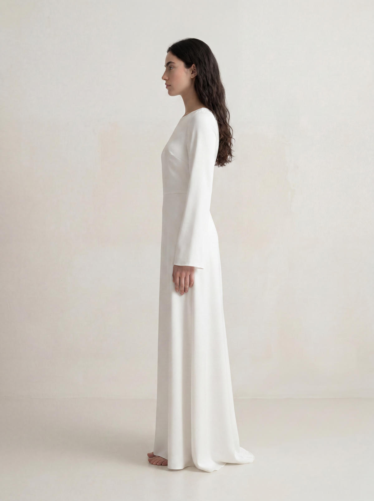 Sadri Couture Infinite Dress, a fluid crepe-back satin maxi dress.