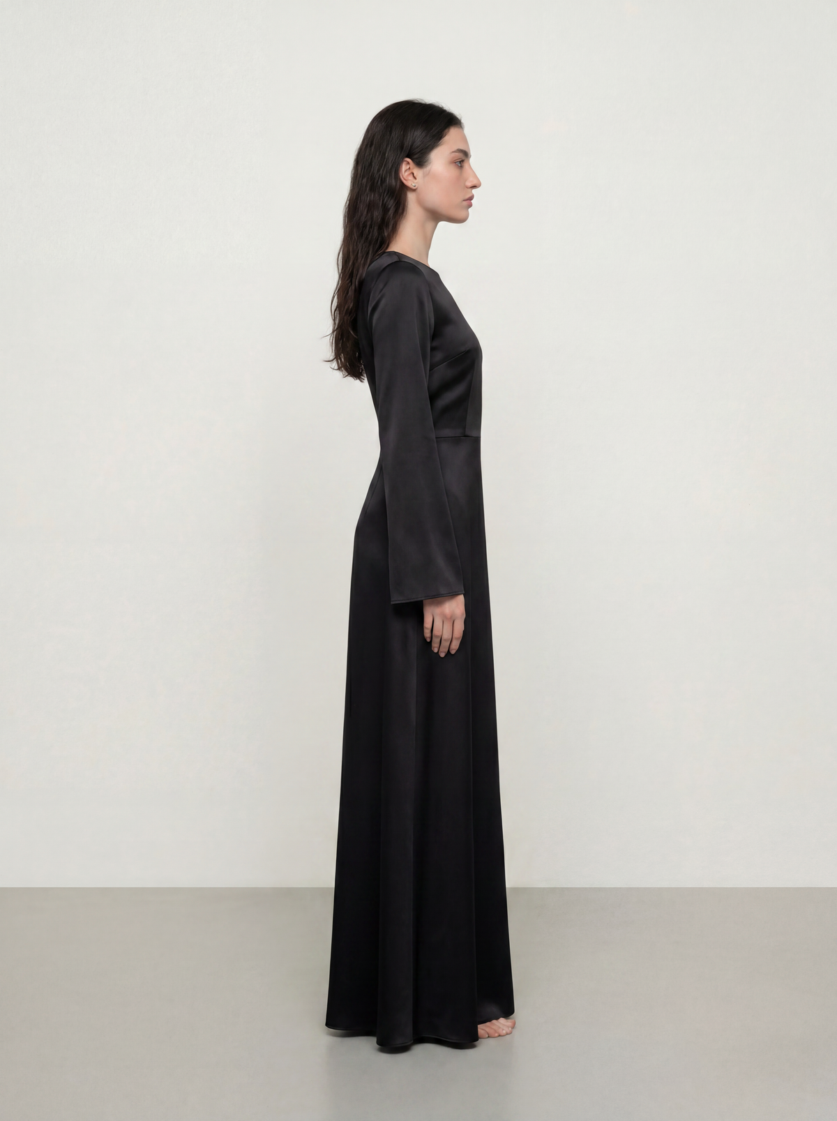 Sadri Couture Infinite Dress, a fluid crepe-back satin maxi dress.